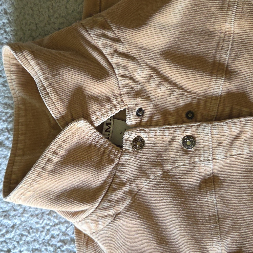 Vintage Y2K Western Cropped Contoured Corduroy Snap Button Mock Neck Jacket - Picture 10 of 13